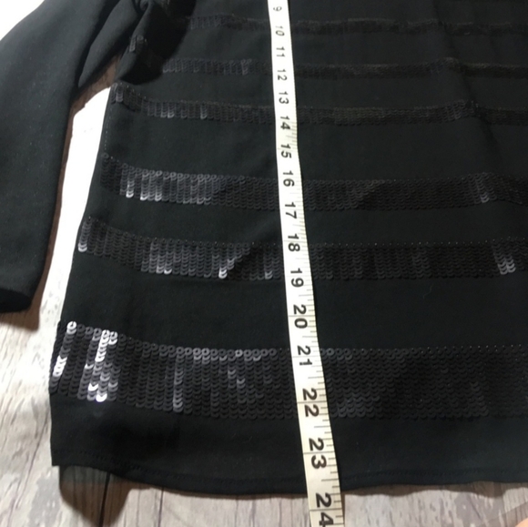 Ro & De Sheer Black Sequin Relaxed Blouse - Medium - Picture 7 of 8